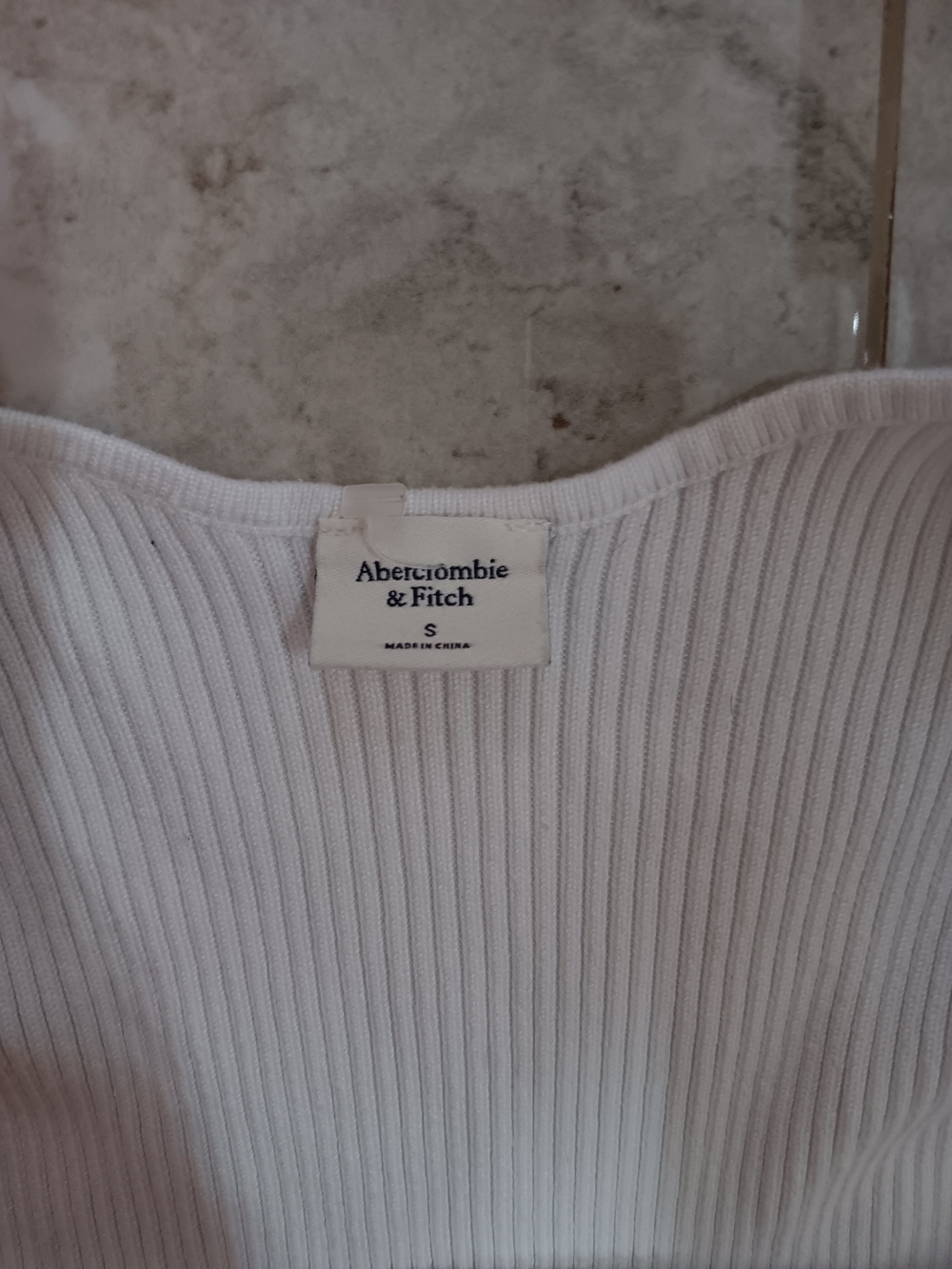 Abercrombie & Fitch White Ribbed Square-Neck Bodysuit - Picture 3 of 4